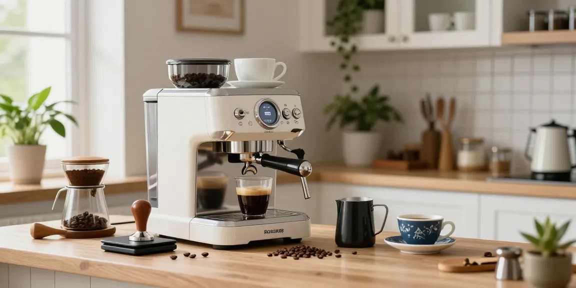 Barista using ROKOK88 espresso machine to craft perfect espresso.