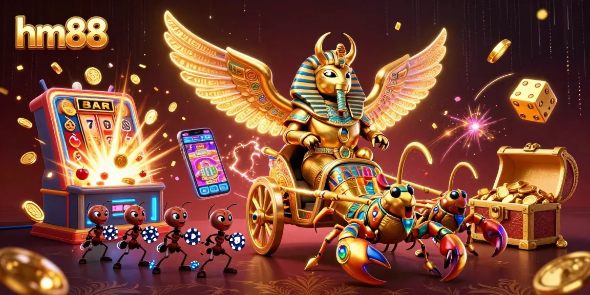 Experience the thrilling jackpot moments at hm88 with vibrant illustrations of gaming adventures.