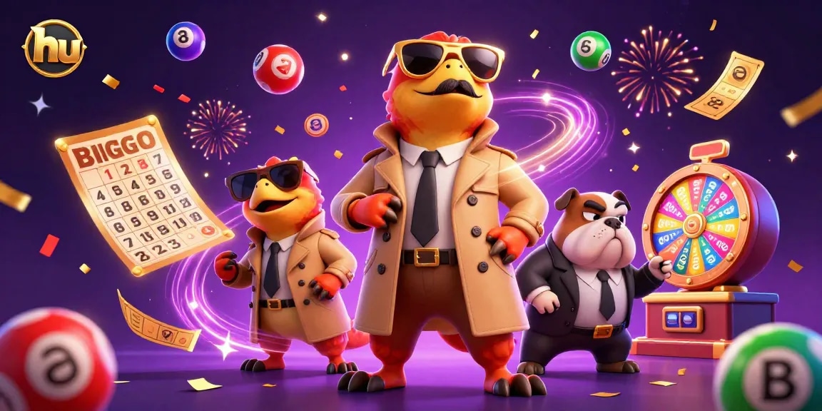 Spin to win at hu's vibrant casino with raptors and colorful lottery elements!
