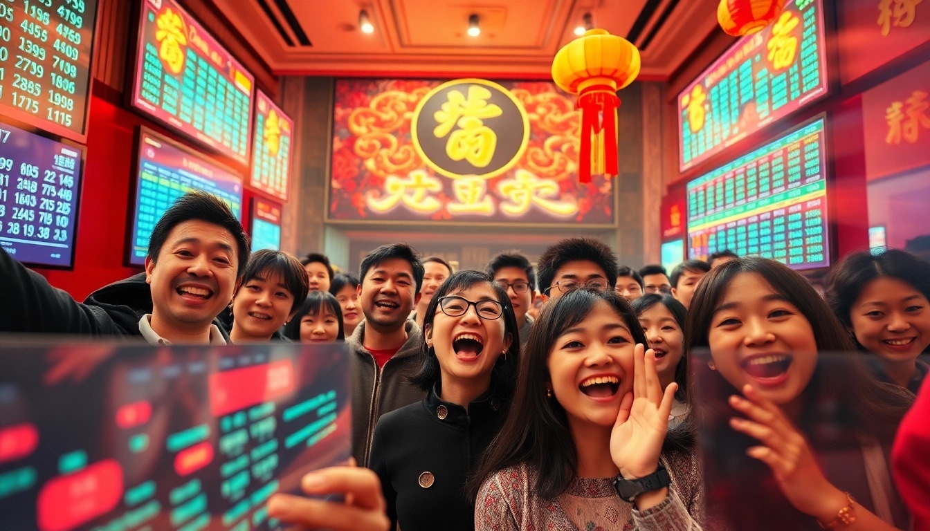 Live result display showcasing data china excitement during a lottery draw.