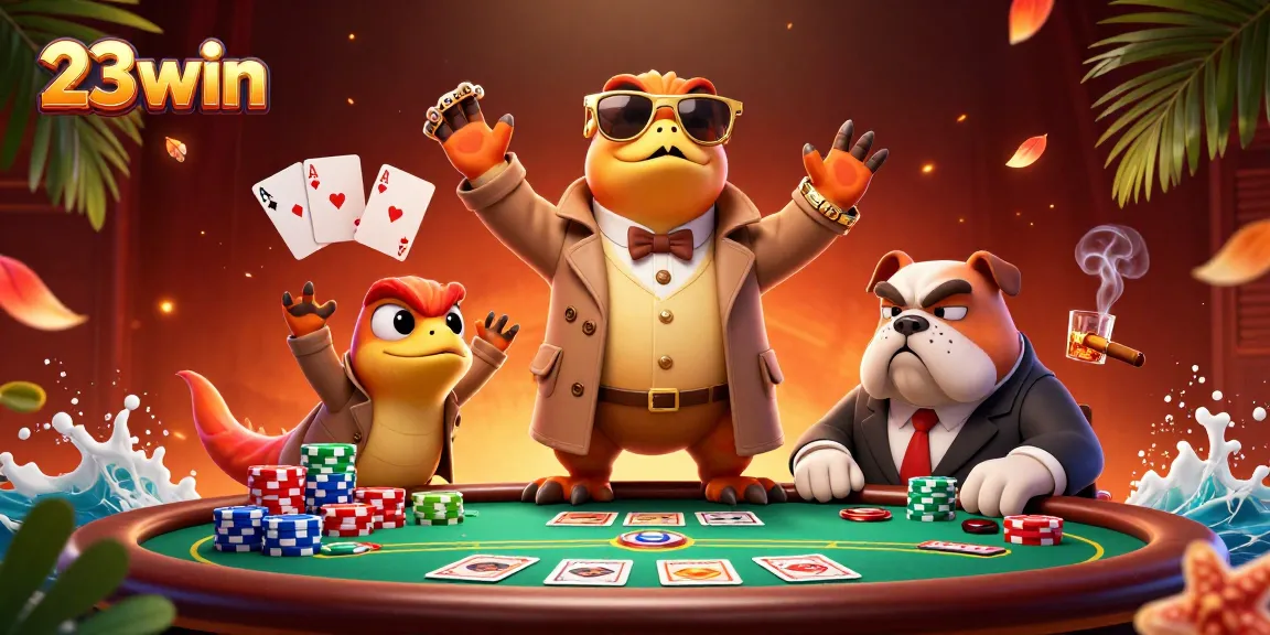Raptors in disguise at a casino, showcasing the fun of 23win poker gaming.