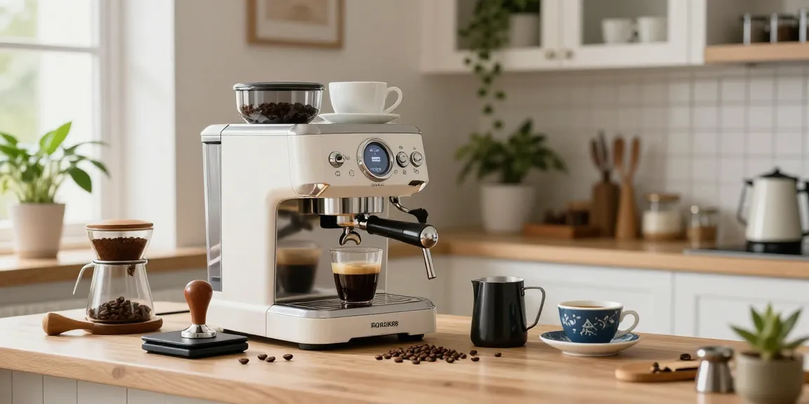 Barista using ROKOK88 espresso machine to craft perfect espresso.