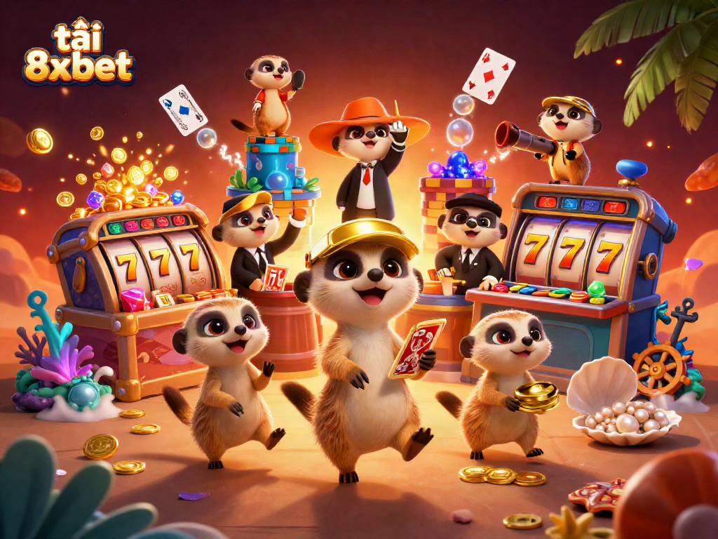 Engage with the action at tải 8xbet as meerkats operate a vibrant casino scene filled with treasures and games.