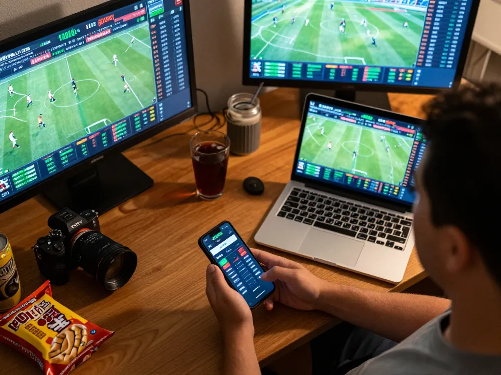 Socolive user placing sports bets on smartphone with vibrant interface during live event.