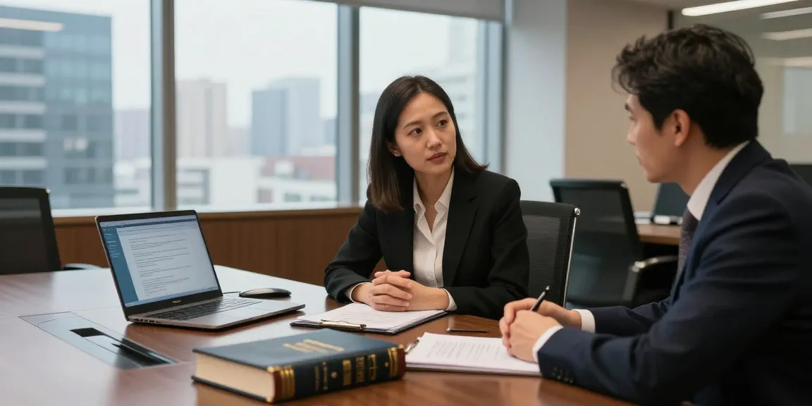Valken Legal: Juridische professional in gesprek met cliënt in moderne kantooromgeving.