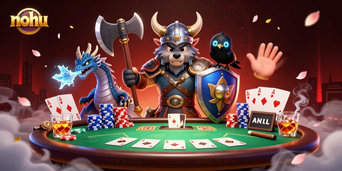 Play nohu for thrilling poker action featuring a Viking warrior and mystical creatures.