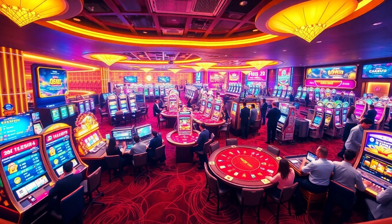 Engaging gambling scene at 98win showcasing vibrant casino games and excitement.