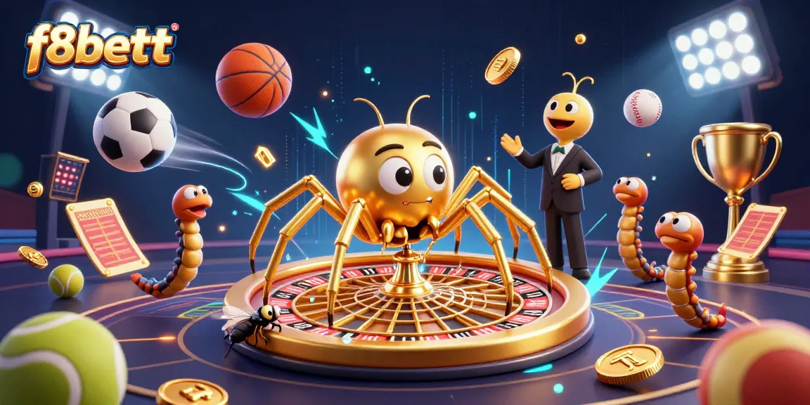 Engage with f8bettt at the vibrant casino where a golden spider weaves wonders over sports bets.