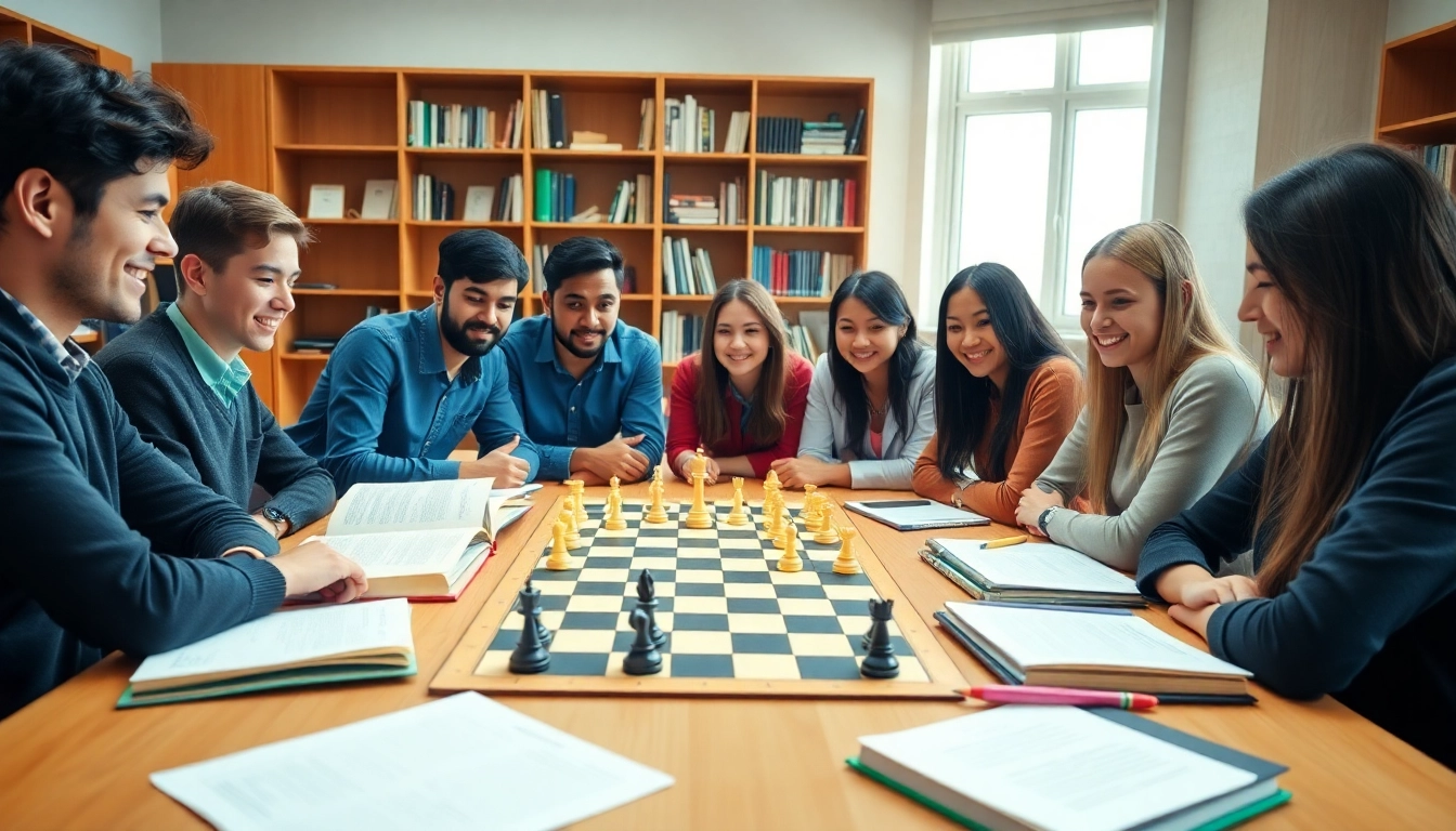 Students collaborating on fide test preparation in a bright, engaging study environment.
