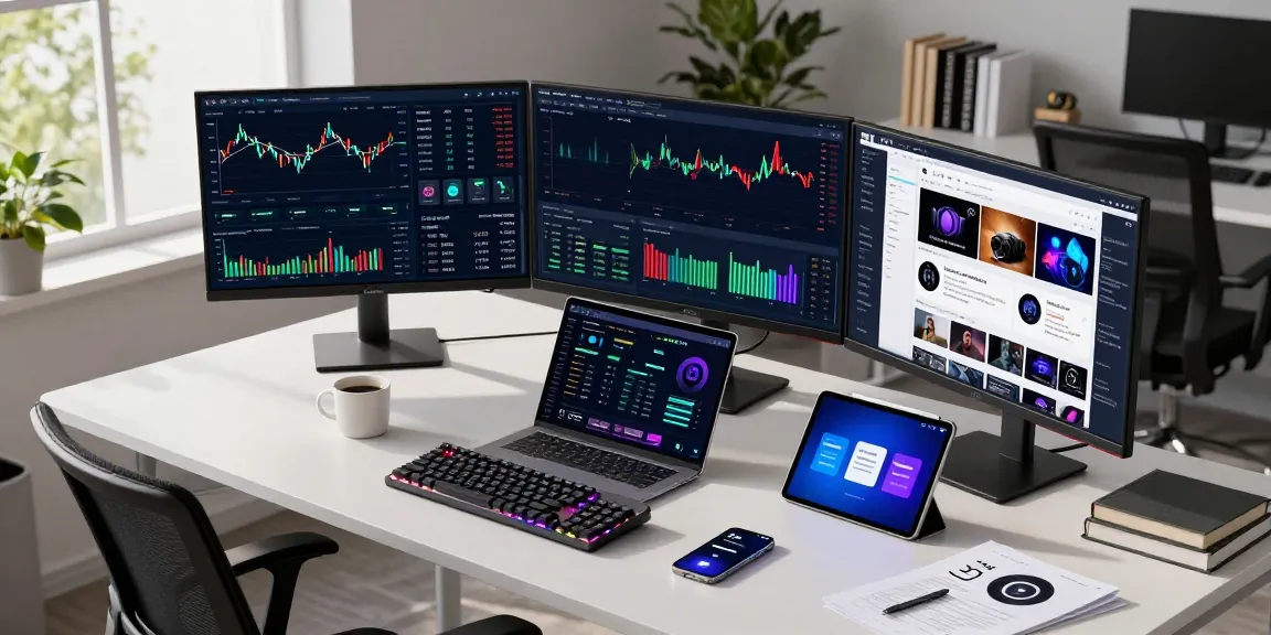 Flingeverx Bot optimizing cryptocurrency trading with advanced analytics and secure wallets in a modern workspace.