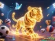 Experience SC88 with a neon-wireframe tiger and dynamic sports elements in a vibrant digital landscape.