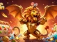 Engage with đăng nhập 33win in an atmospheric casino scene featuring a roaring chimera and floating slot elements.